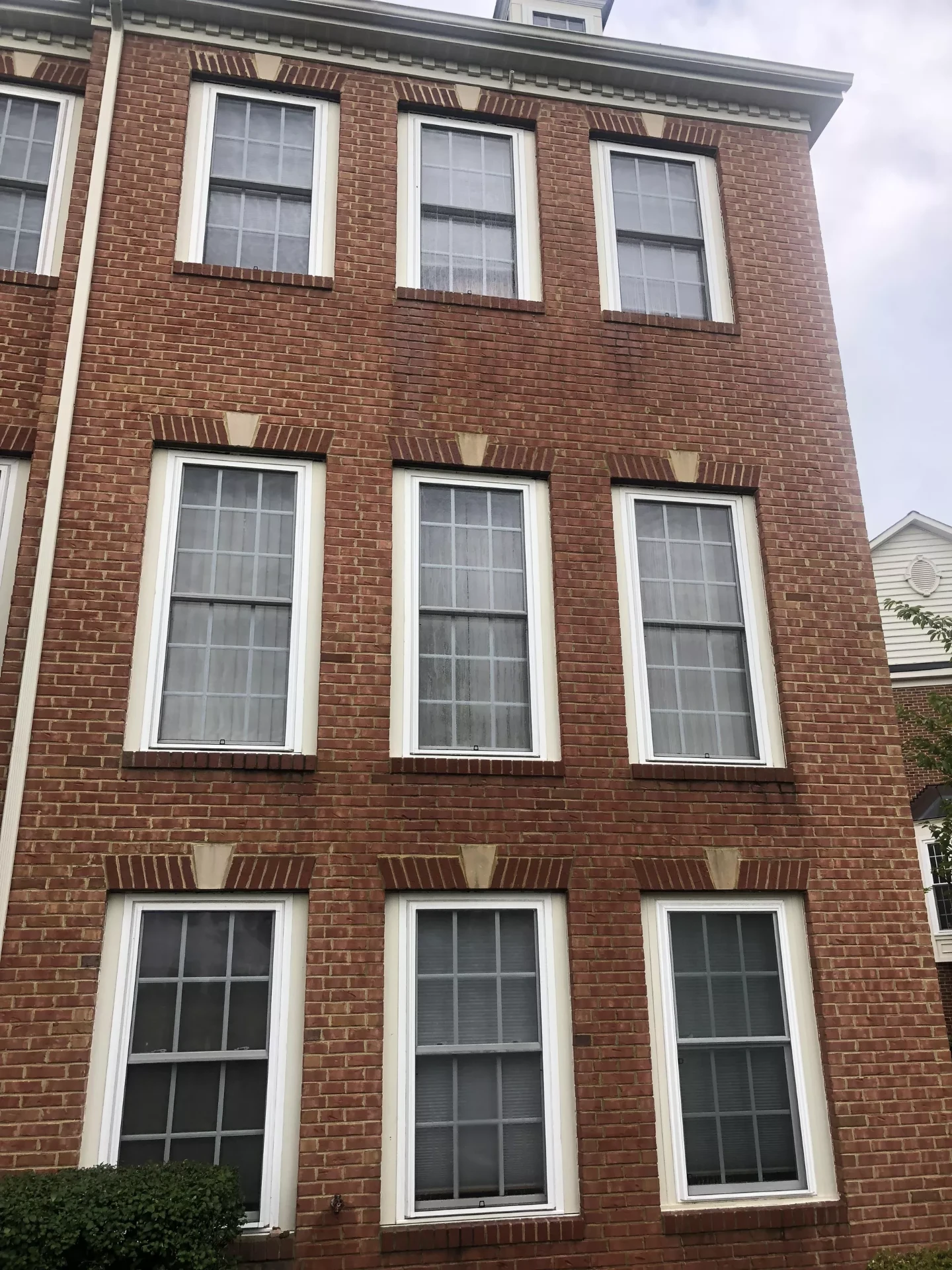 Restored brick facade