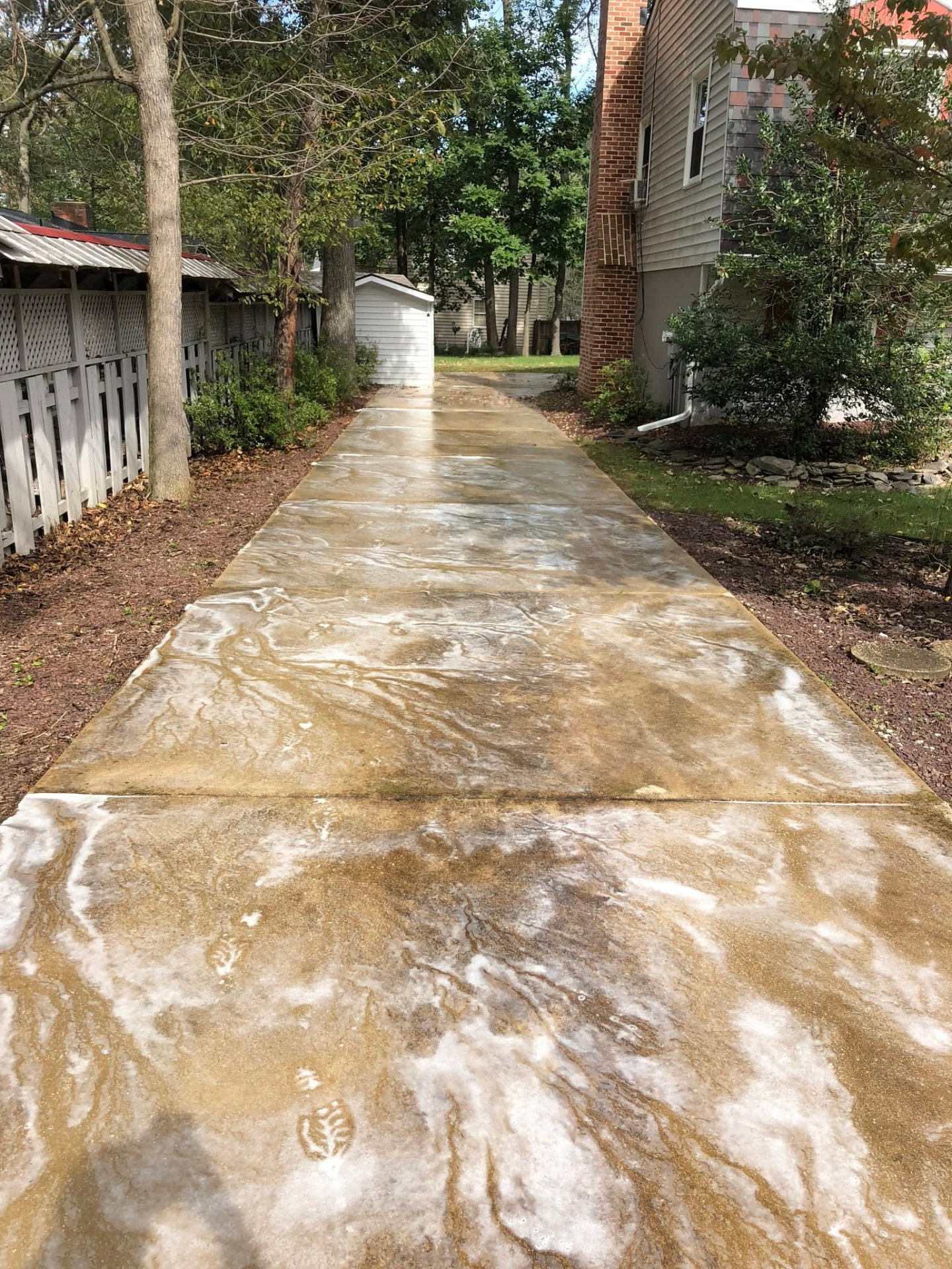 Driveway during cleaning